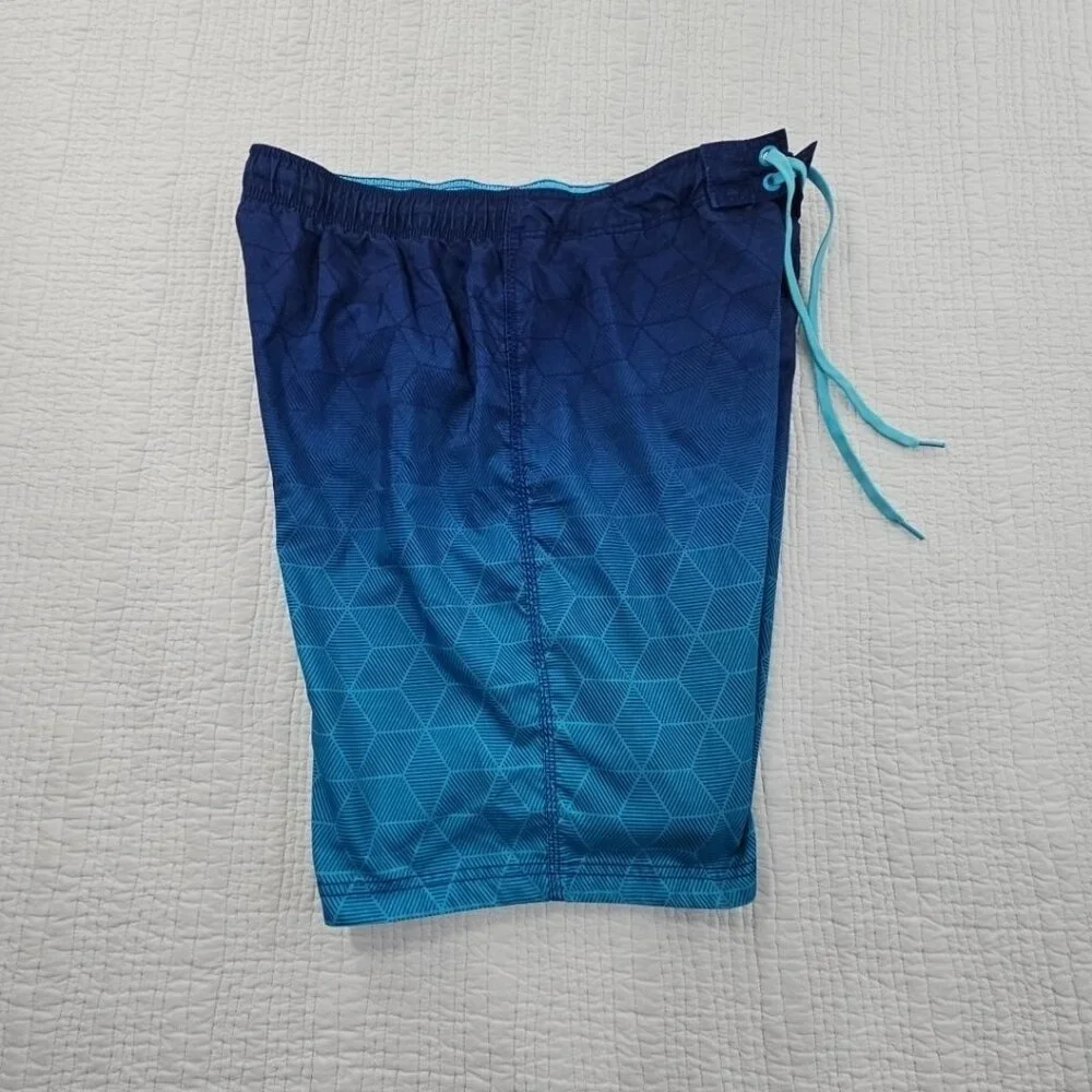 Speedo Lined Board Shorts Men's XL Blue Ombre‎ 1 Pocket Drawstring 10
